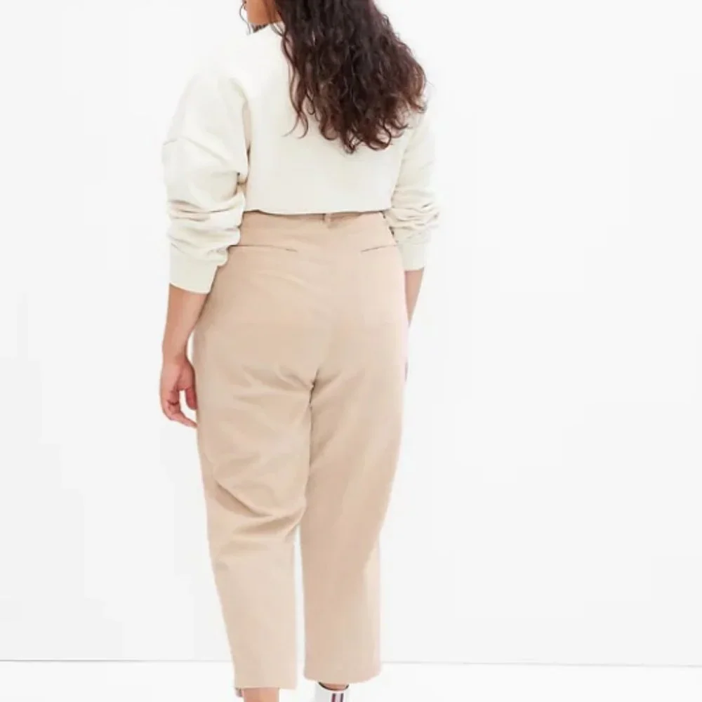 High Rise Pleated Taper Corduroy Pants with Washwell - Picture 6 of 6